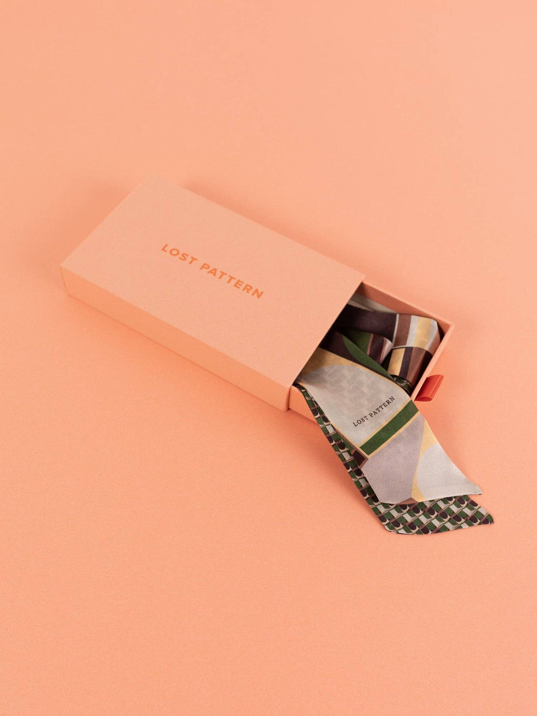 Lost Pattern NYC - &quot;Modular&quot; Silk Skinny Scarf - Orange - The Look and Co