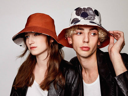 Lost Pattern NYC - “Noir Floral” Reversible Bucket Hat - The Look and Co