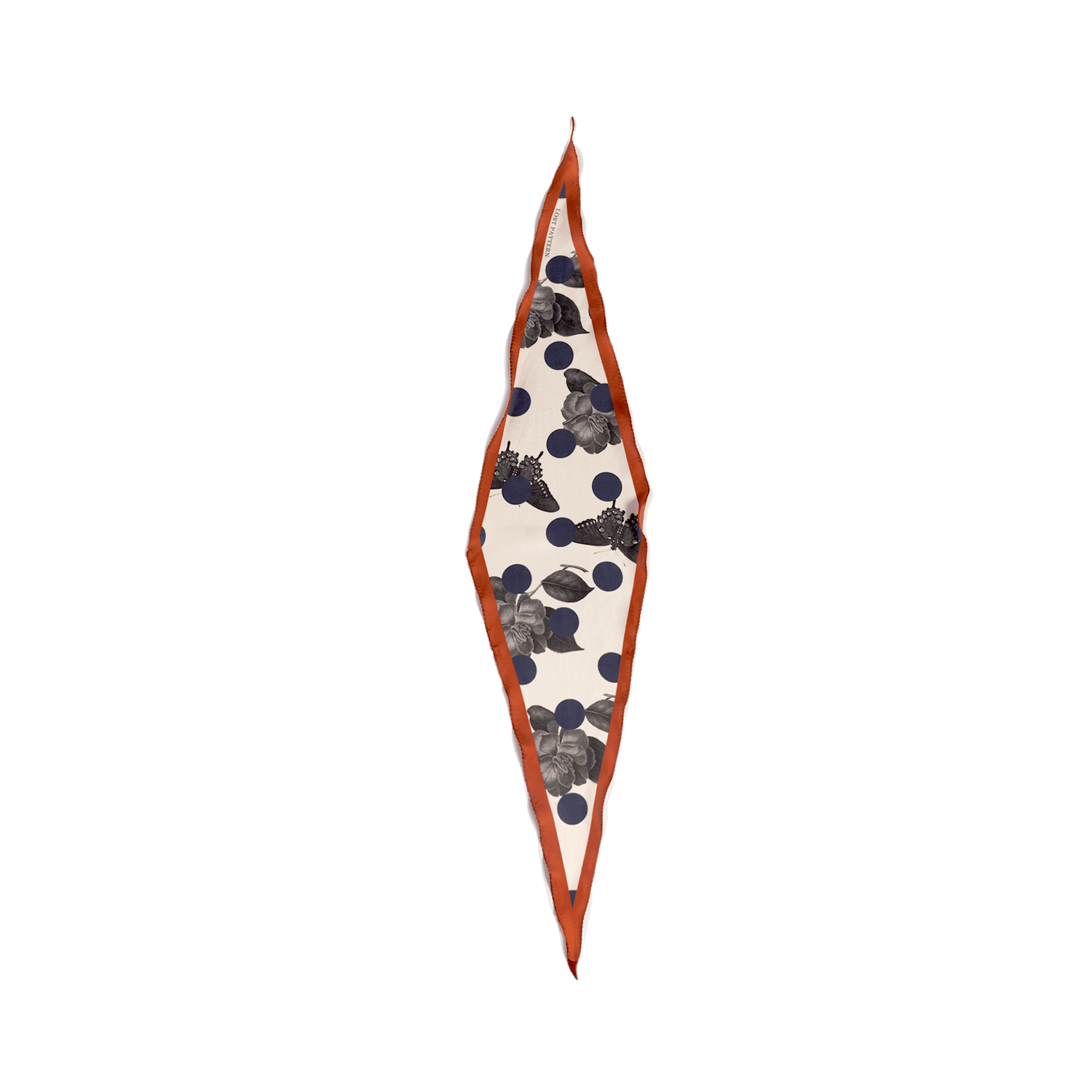 Lost Pattern NYC - &quot;Noir Floral&quot; Silk Diamond Neckerchief - The Look and Co