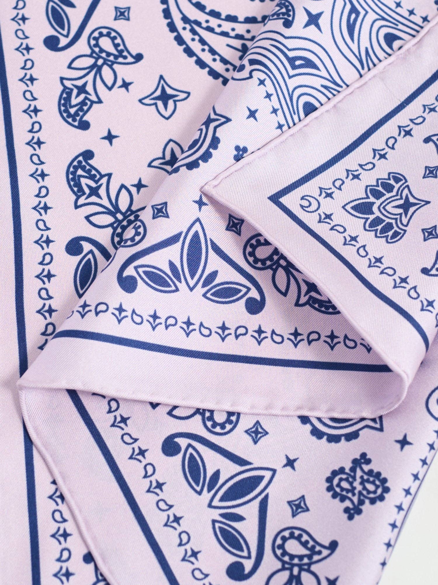 Lost Pattern NYC - &quot;Paisley&quot; Silk Bandana Scarf - Sunset Blush - The Look and Co