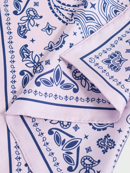 Lost Pattern NYC - &quot;Paisley&quot; Silk Bandana Scarf - Sunset Blush - The Look and Co