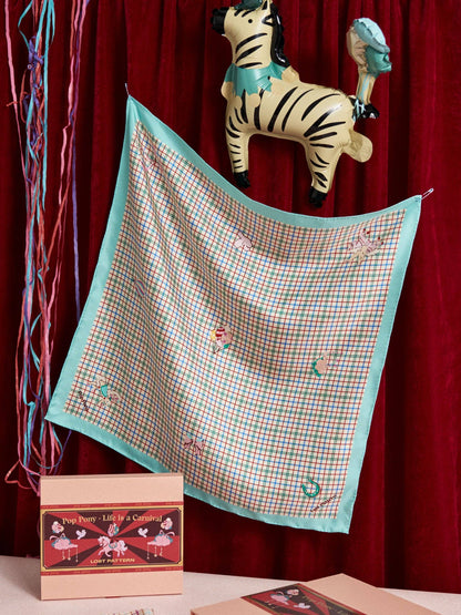 Lost Pattern NYC - "Pop Pony" Silk Bandana - Lake Blue - The Look and Co