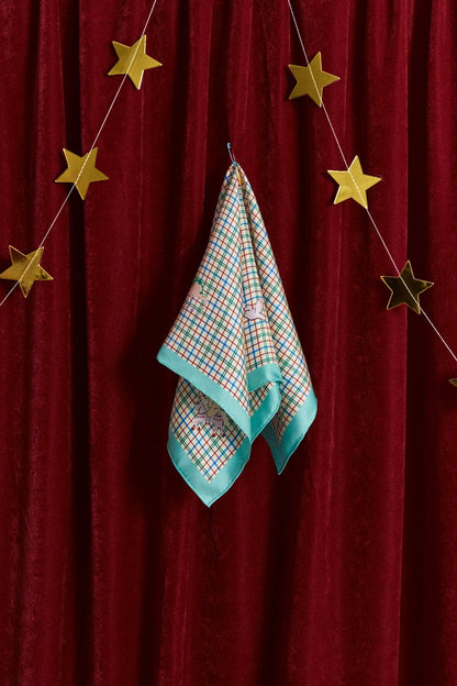 Lost Pattern NYC - "Pop Pony" Silk Bandana - Lake Blue - The Look and Co