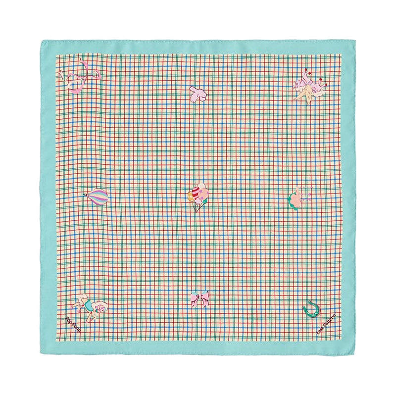 Lost Pattern NYC - "Pop Pony" Silk Bandana - Lake Blue - The Look and Co