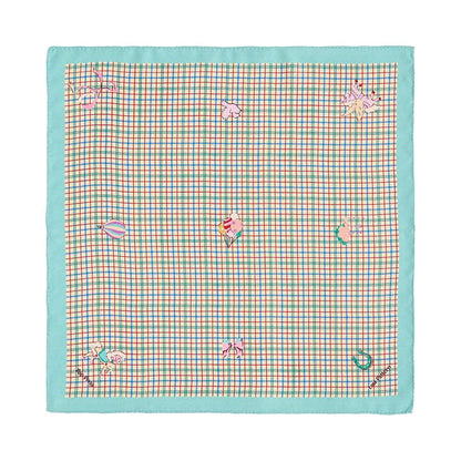 Lost Pattern NYC - "Pop Pony" Silk Bandana - Lake Blue - The Look and Co