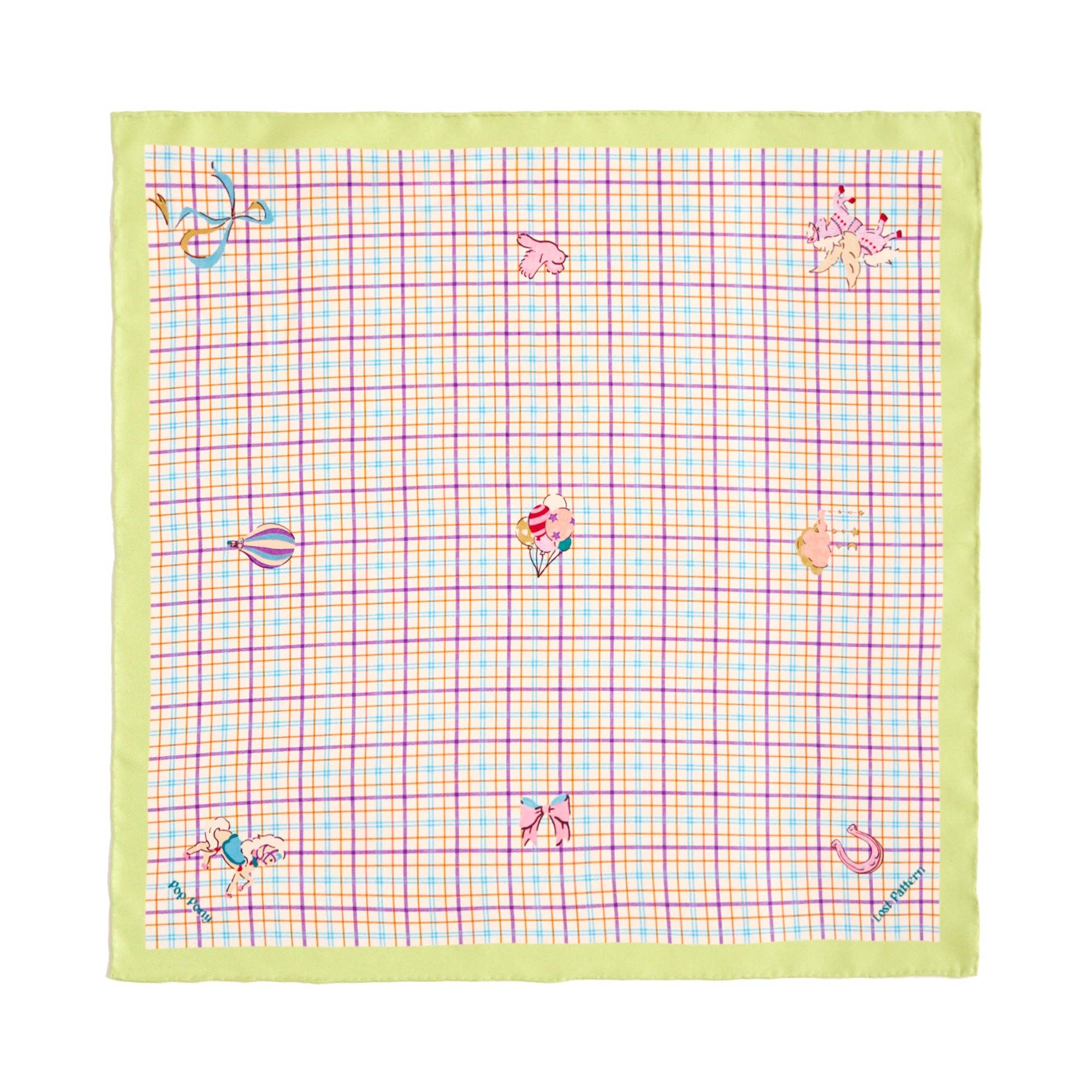 Lost Pattern NYC - "Pop Pony" Silk Bandana - Yellow - The Look and Co