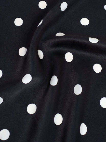 Lost Pattern NYC - &quot;Retro Polka&quot; Silk Bandana Scarf - Black &amp; White - The Look and Co
