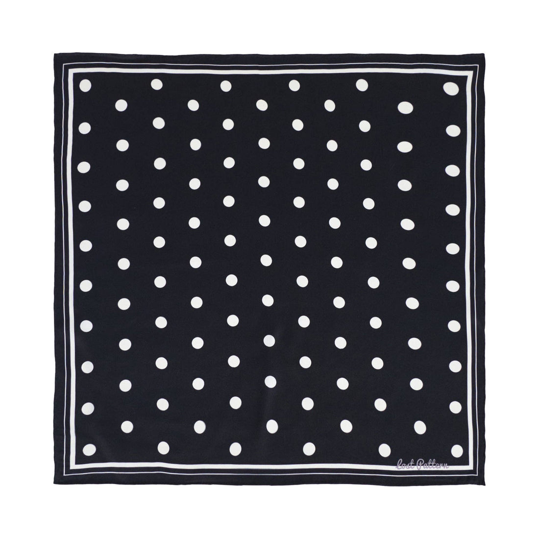 Lost Pattern NYC - &quot;Retro Polka&quot; Silk Bandana Scarf - Black &amp; White - The Look and Co