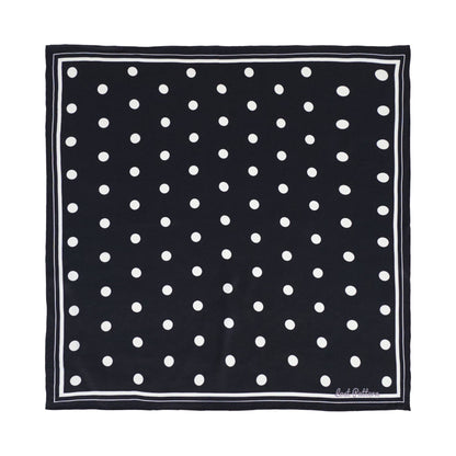 Lost Pattern NYC - &quot;Retro Polka&quot; Silk Bandana Scarf - Black &amp; White - The Look and Co