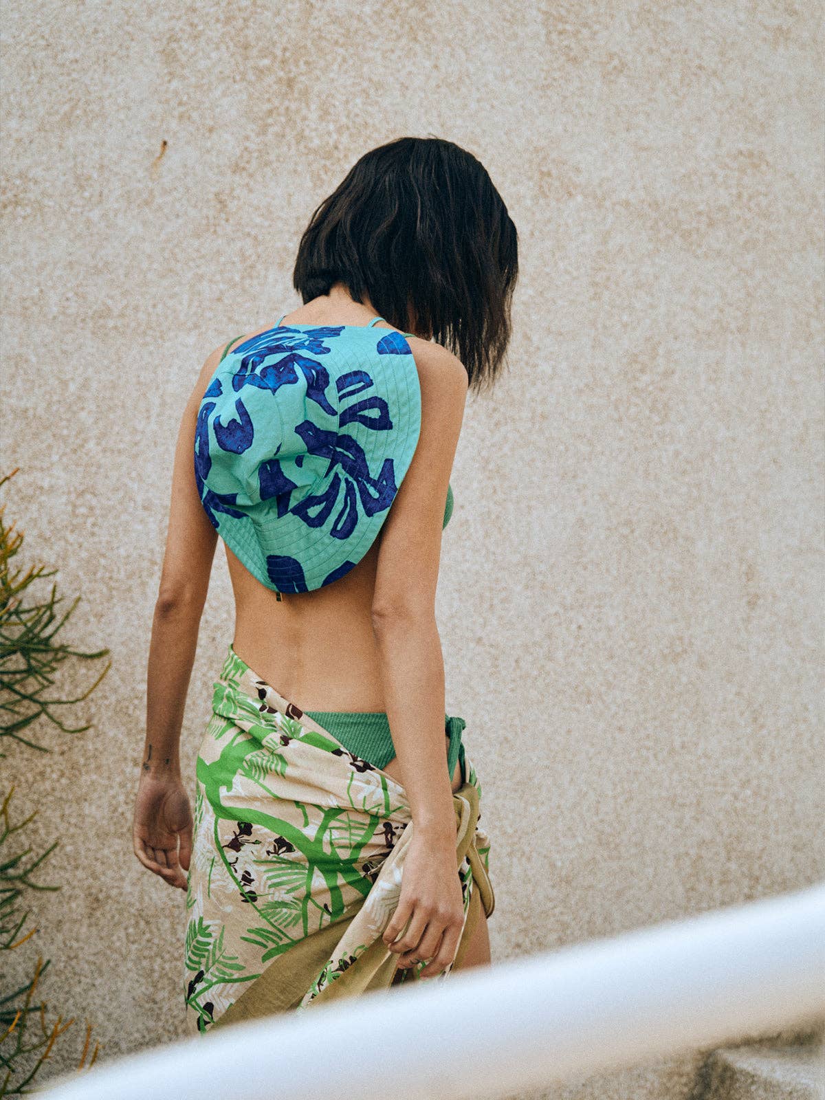 Lost Pattern NYC - “Tropical Bliss” Reversible Sun Hat - Ocean Blue - The Look and Co