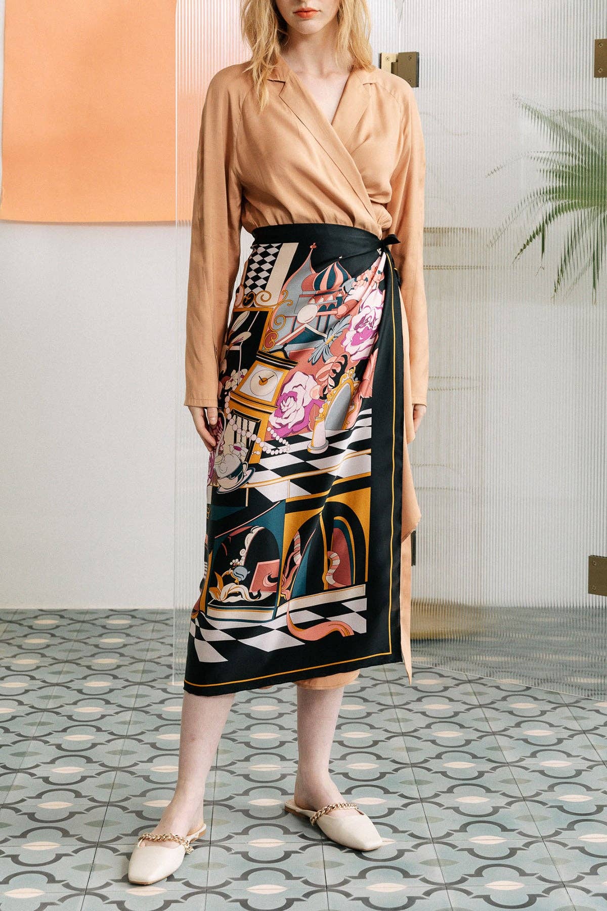 Lost Pattern NYC - &quot;Vintage Blooms&quot; Large Silk Square Scarf - The Look and Co