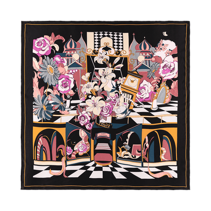 Lost Pattern NYC - &quot;Vintage Blooms&quot; Large Silk Square Scarf - The Look and Co