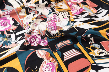 Lost Pattern NYC - &quot;Vintage Blooms&quot; Large Silk Square Scarf - The Look and Co