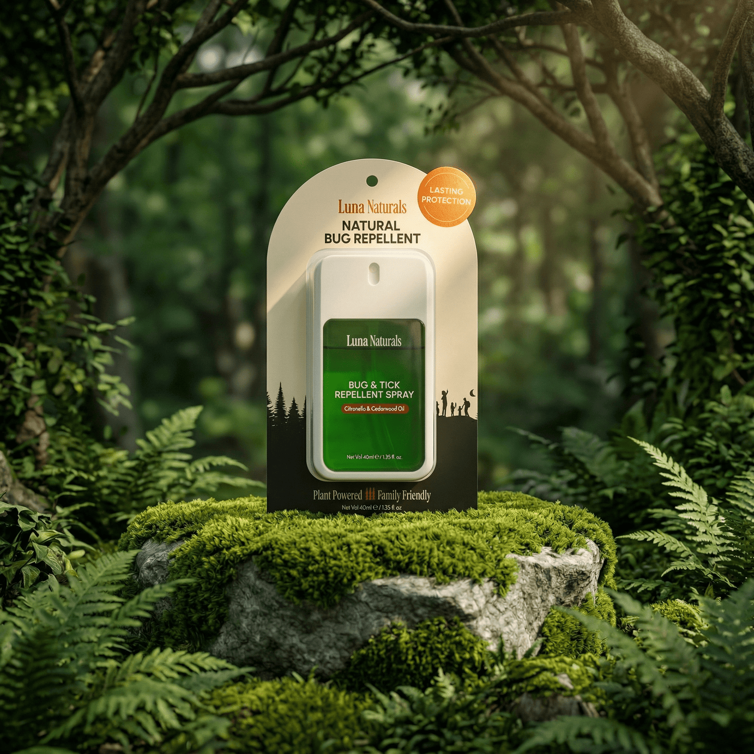 Luna Naturals - Bug &amp; Tick Repellent Spray | Citronella &amp; Cedarwood | 40ml - The Look and Co