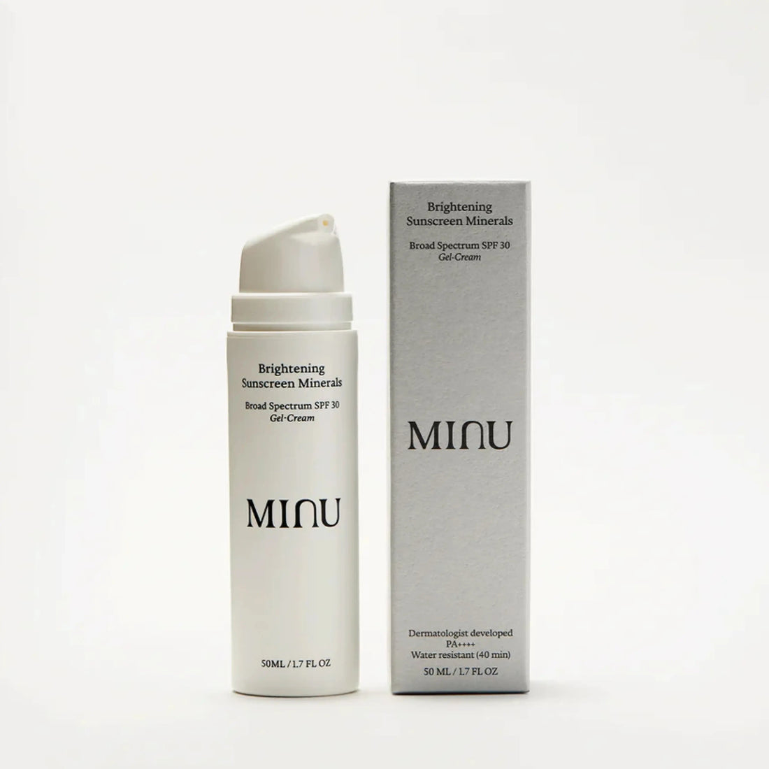 Minu - Brightening Sunscreen Minerals SPF 30 Gel - Cream - The Look and Co