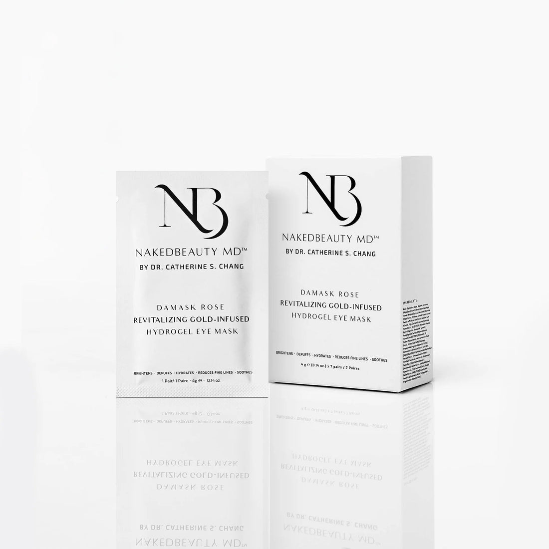 NakedBeauty Damask Rose Revitalizing Gold-Infused Hydrogel Eye Masks - The Look and Co