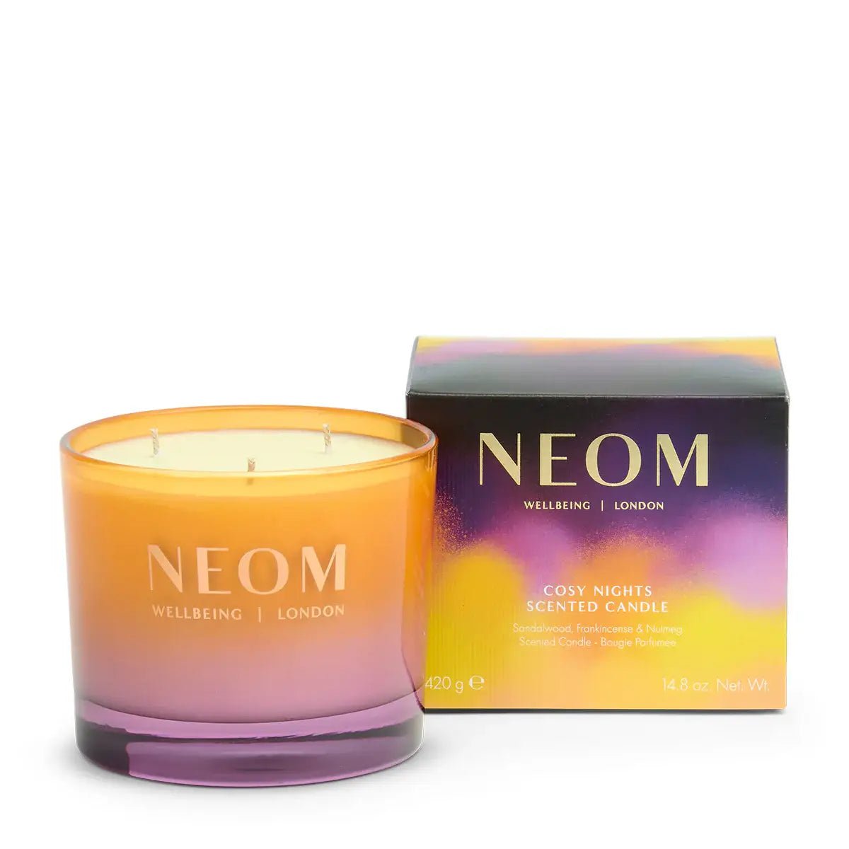 Neom Wellbeing - Cosy Nights Scented Candle (3 Sizes) - The Look and Co