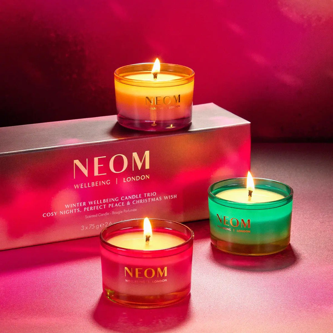 Neom Wellbeing - Winter Wellbeing Candle Trio - The Look and Co