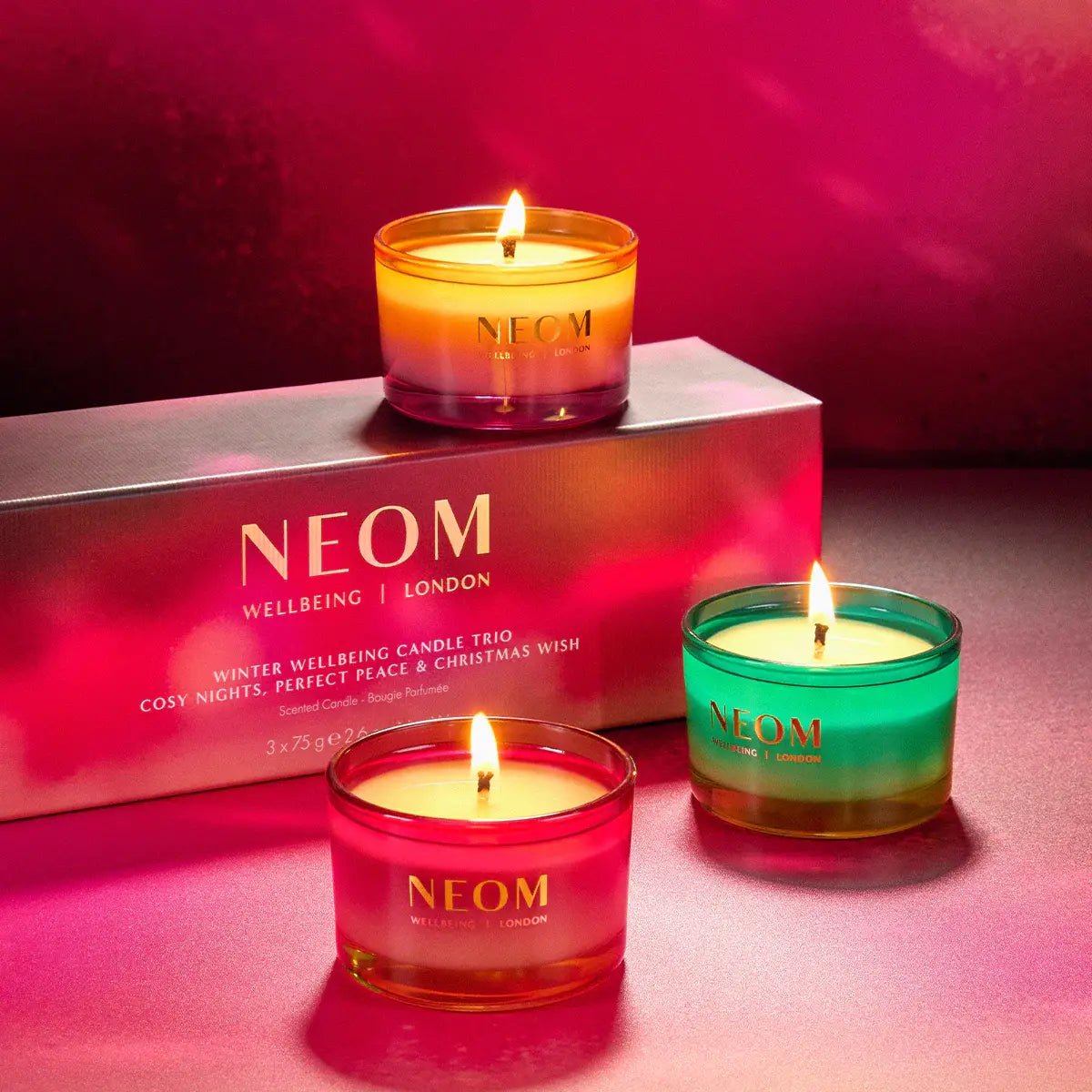 Neom Wellbeing - Winter Wellbeing Candle Trio - The Look and Co