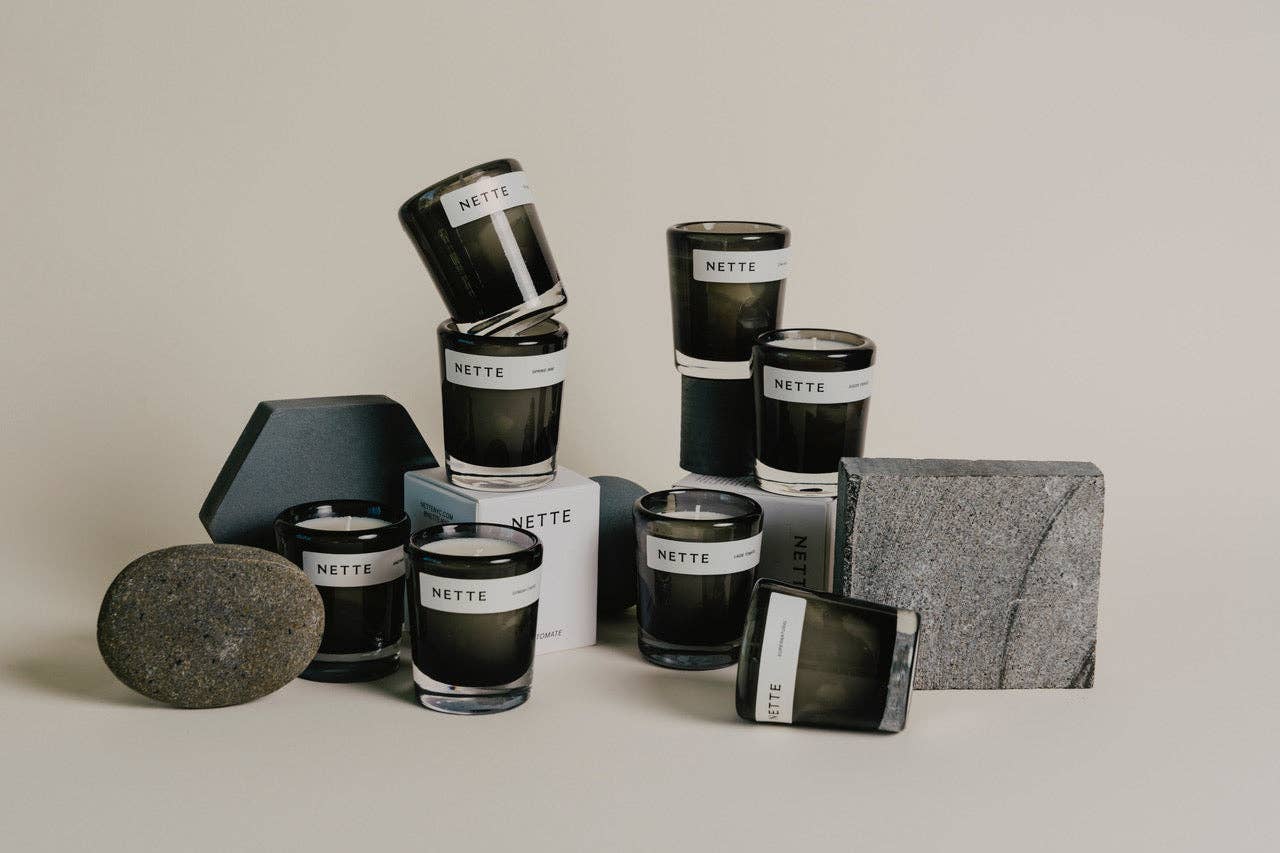 Nette - Suede Fringe Mini Scented Candle - The Look and Co