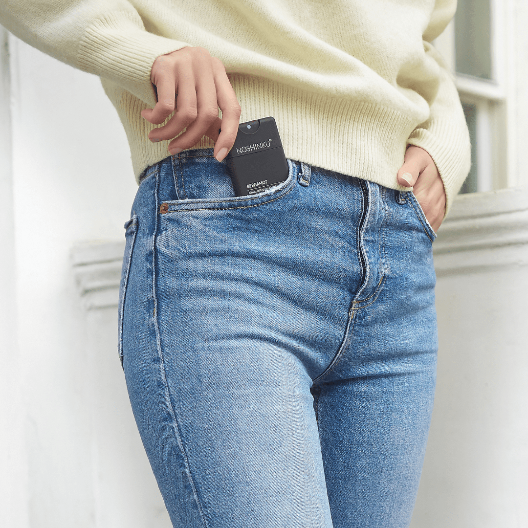 Noshinku - REFILLABLE Bergamot Ultra - Moisturizing Pocket Hand Sanitizer - The Look and Co