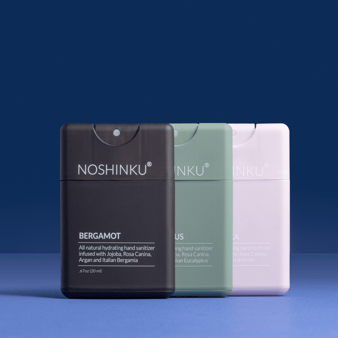Noshinku - Refillable Hydrating Pocket Sanitizer | Discovery 3 - pack - The Look and Co