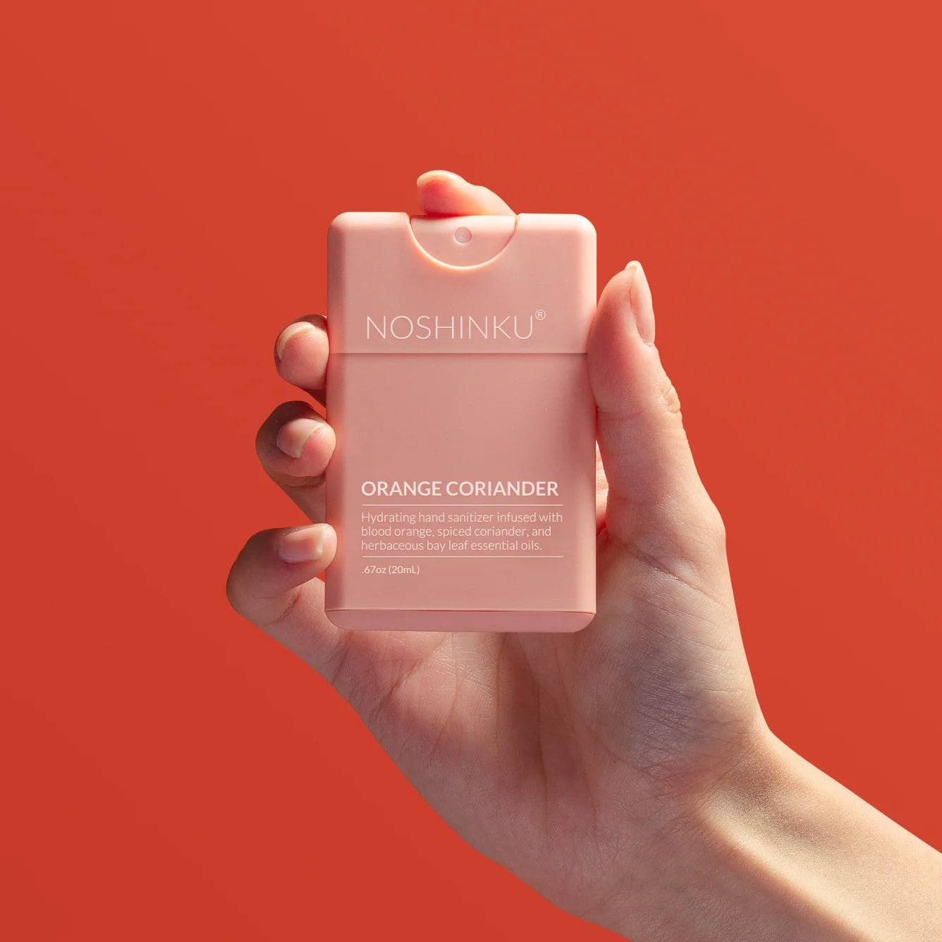 Noshinku - Refillable Orange - Coriander Hydrating Pocket Hand Sanitizer - The Look and Co