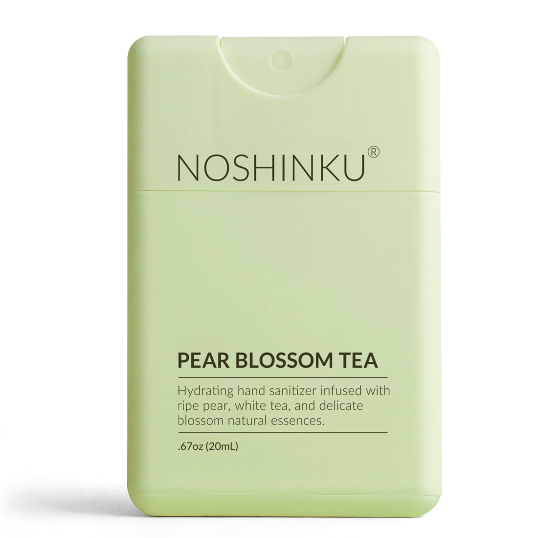 Noshinku - Refillable Pear Blossom Tea Hydrating Pocket Hand Sanitizer - The Look and Co