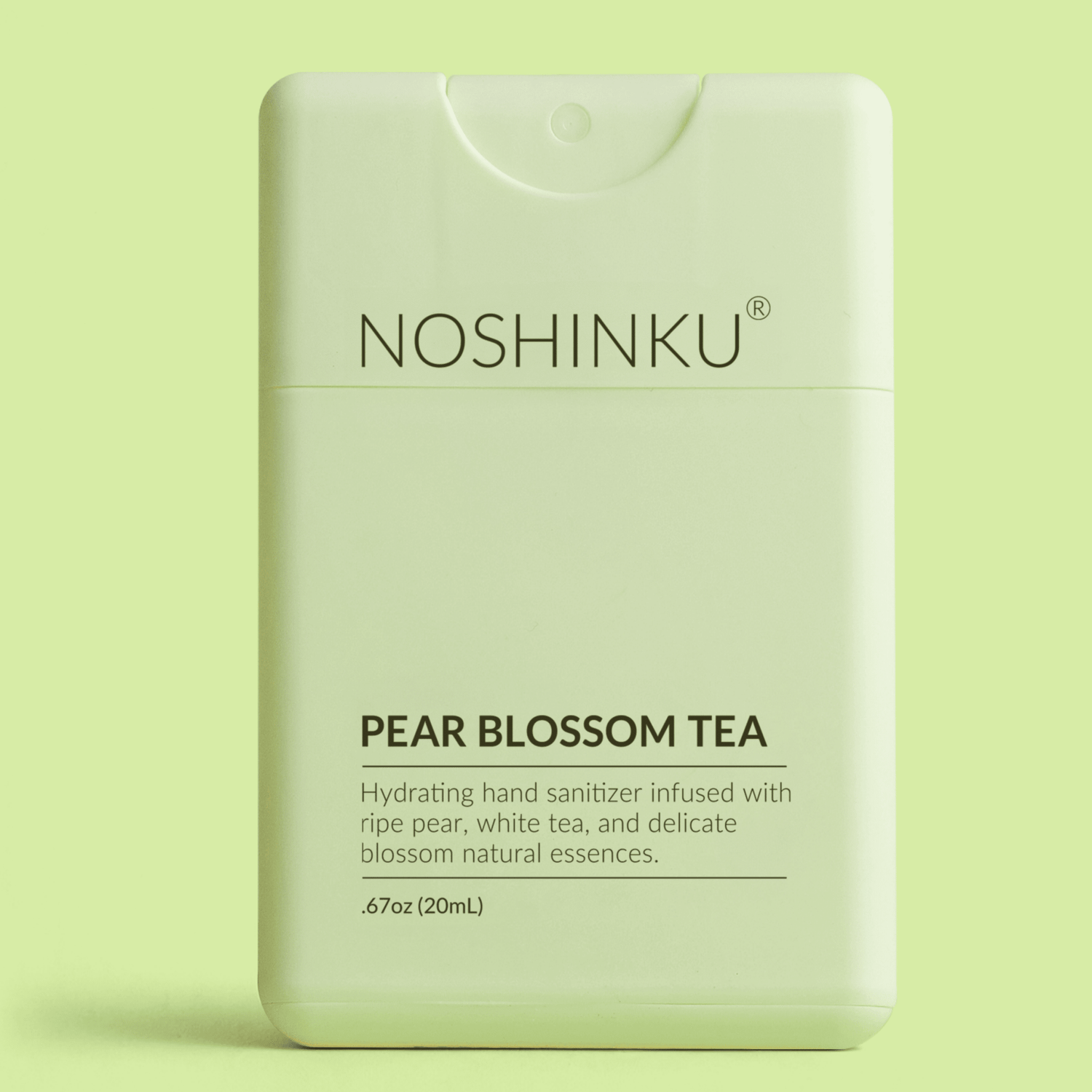 Noshinku - Refillable Pear Blossom Tea Hydrating Pocket Hand Sanitizer - The Look and Co
