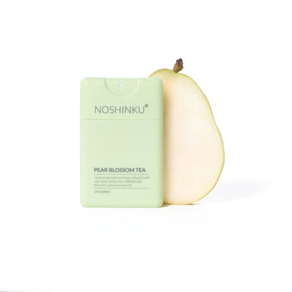 Noshinku - Refillable Pear Blossom Tea Hydrating Pocket Hand Sanitizer - The Look and Co