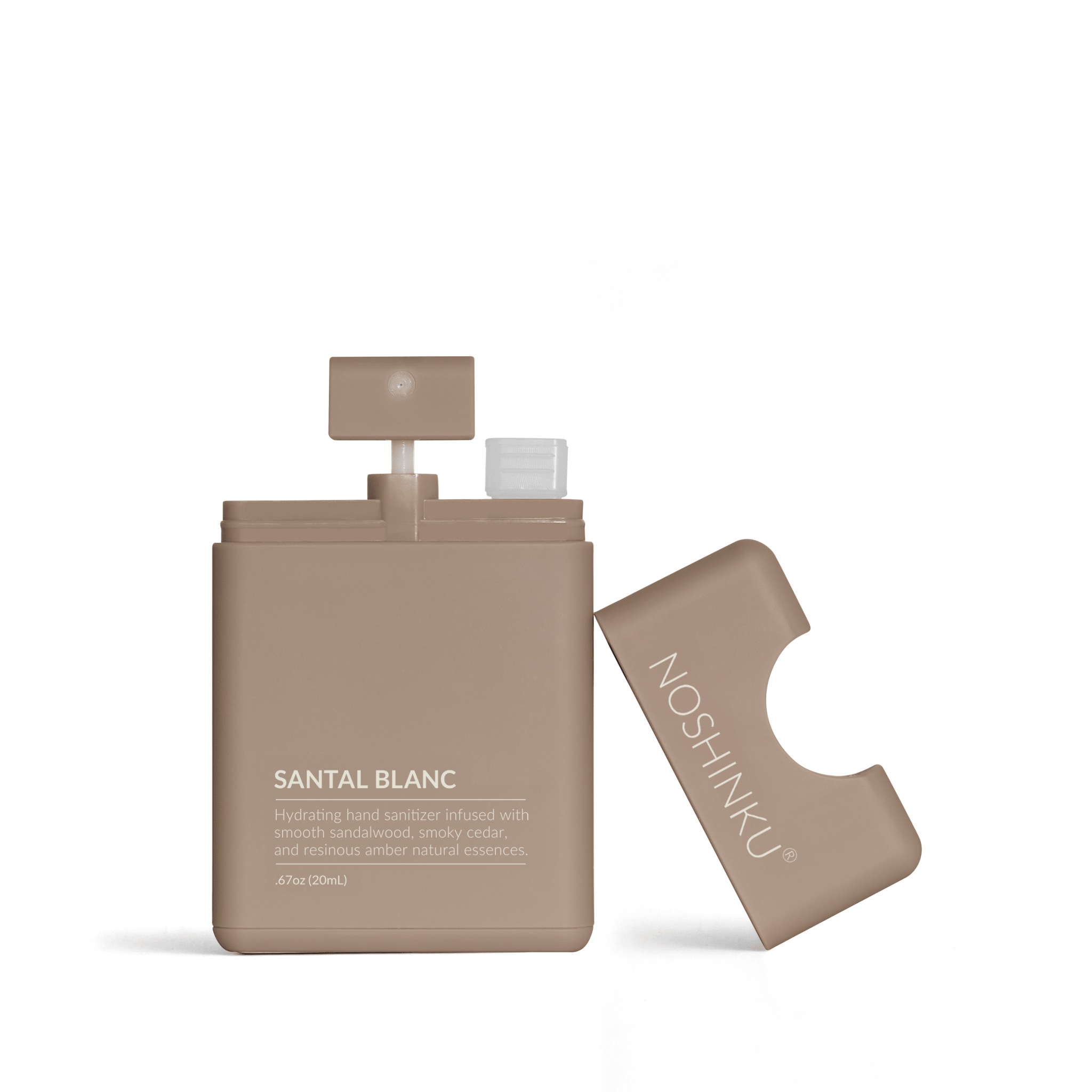 Noshinku - Refillable Santal Blanc Hydrating Pocket Hand Sanitizer - The Look and Co