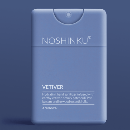Noshinku - Refillable Vetiver Patchouli Hydrating Pocket Hand Sanitizer - The Look and Co