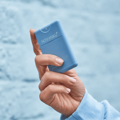 Noshinku - Refillable Vetiver Patchouli Hydrating Pocket Hand Sanitizer - The Look and Co