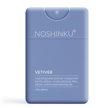 Noshinku - Refillable Vetiver Patchouli Hydrating Pocket Hand Sanitizer - The Look and Co