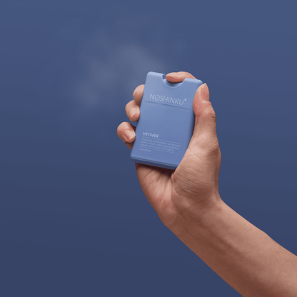 Noshinku - Refillable Vetiver Patchouli Hydrating Pocket Hand Sanitizer - The Look and Co