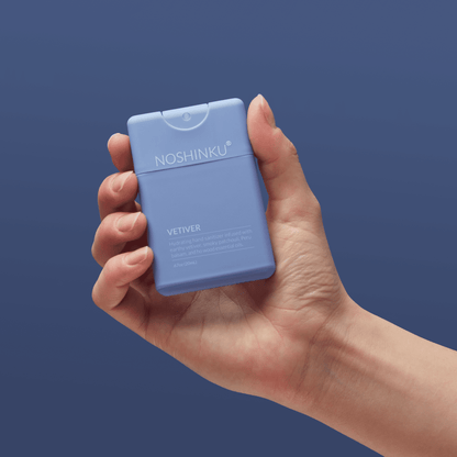 Noshinku - Refillable Vetiver Patchouli Hydrating Pocket Hand Sanitizer - The Look and Co