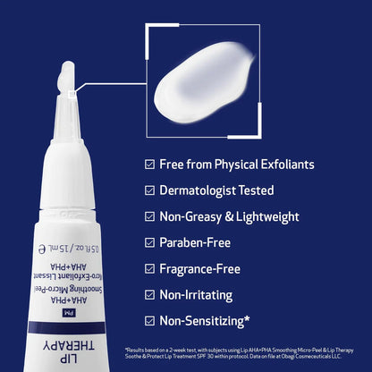Obagi Lip Therapy PM AHA+PHA Smoothing Micro - Peel - The Look and Co