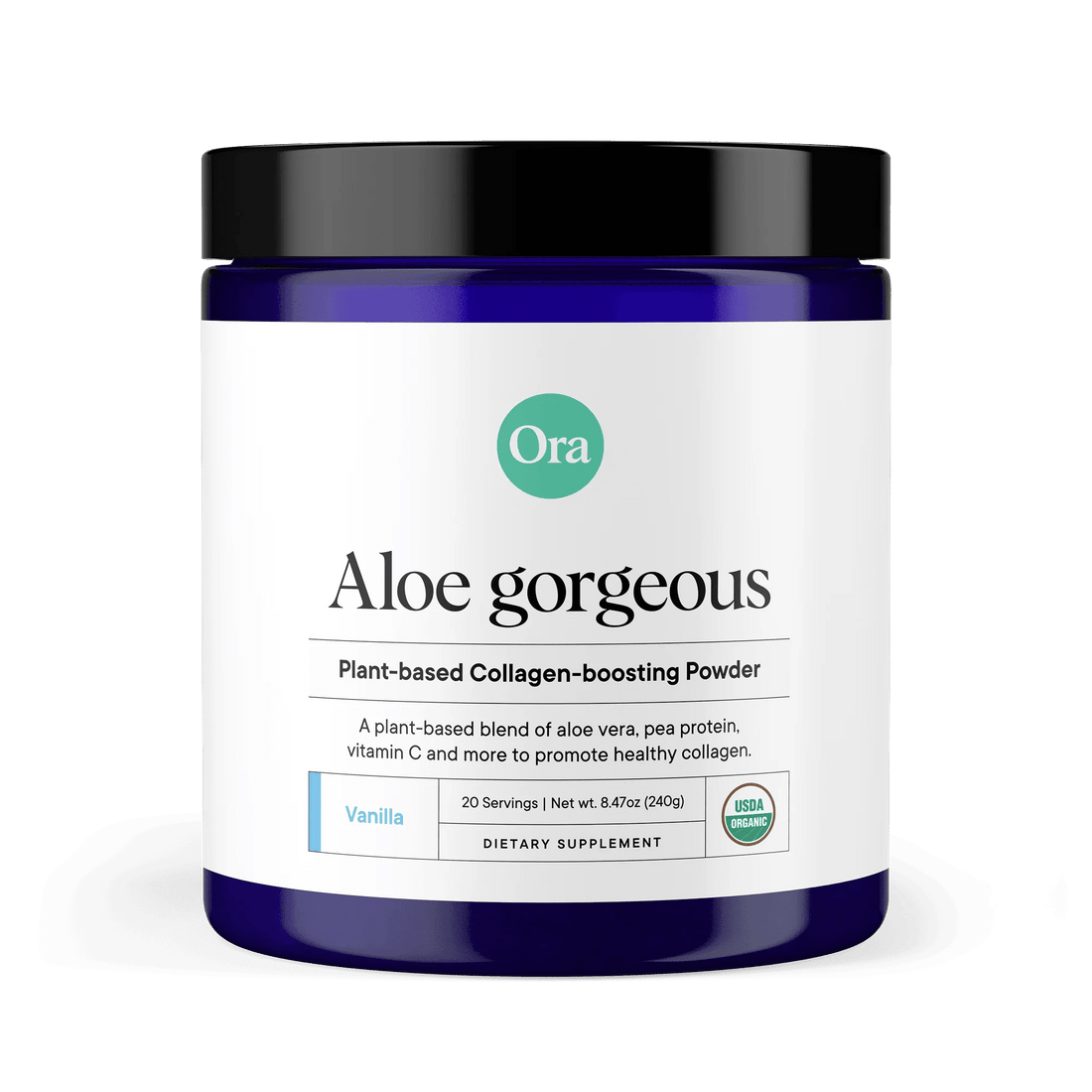 Ora Aloe Gorgeous: Vanilla Plant-Based Collagen-Boosting Powder - The Look and Co