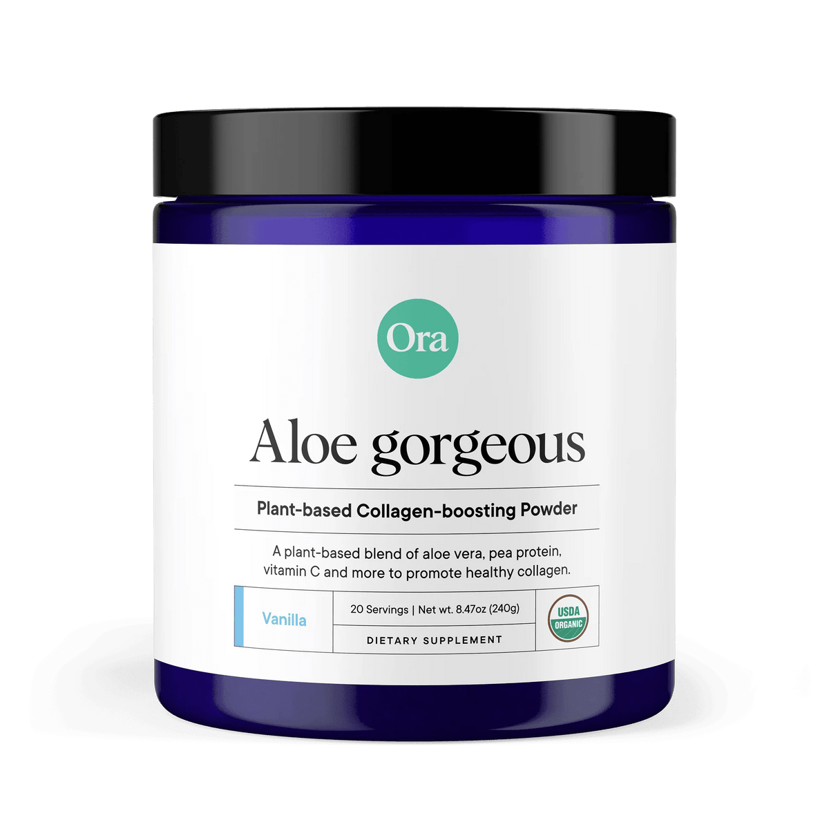 Ora Aloe Gorgeous: Vanilla Plant-Based Collagen-Boosting Powder - The Look and Co