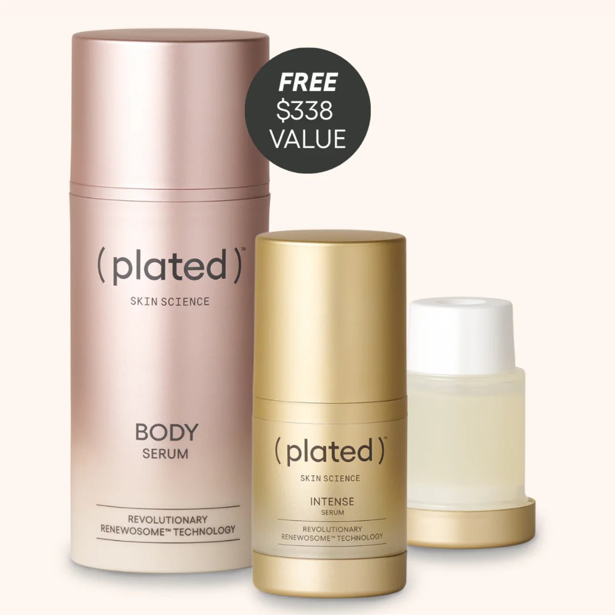 Plated Skin Science Exosome Kit: Intense, Refill, and Body Serum - The Look and Co