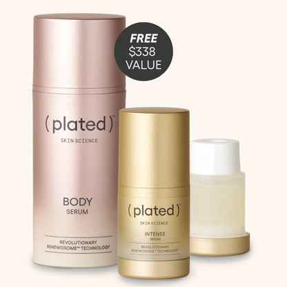 Plated Skin Science Exosome Kit: Intense, Refill, and Body Serum - The Look and Co