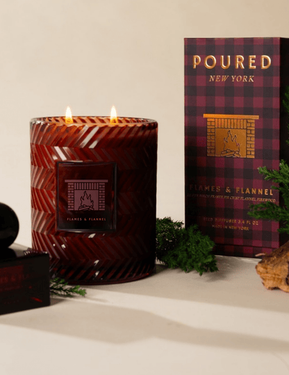 Poured New York - FLAMES &amp; FLANNEL Candle - The Look and Co