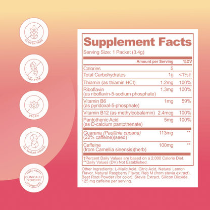 Rookie Wellness - Raspberry Lemonade Natural Energy + Metabolism Drink - The Look and Co