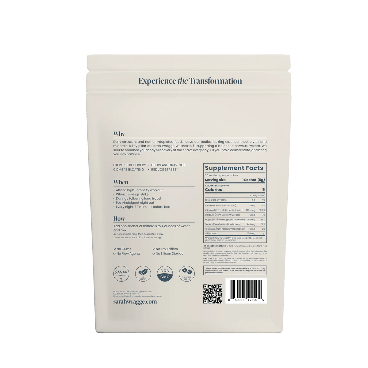 Sarah Wragge Wellness SWW® Restore Replenishing Minerals - The Look and Co