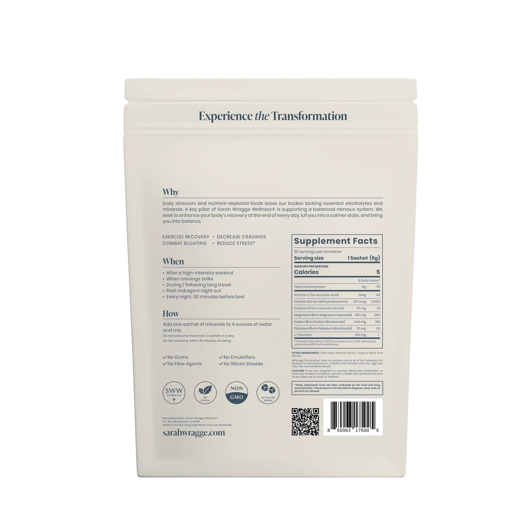 Sarah Wragge Wellness SWW® Restore Replenishing Minerals - The Look and Co