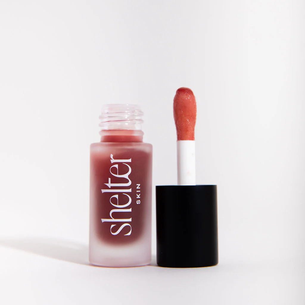 Shelter Skin Lanolin Lip Elixir -  Hibiscus Neutral Pink