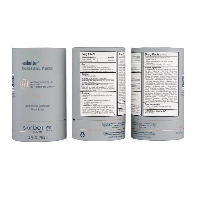 SkinBetter Science sunbetter SHEER SPF 70 Sunscreen Lotion - The Look and Co