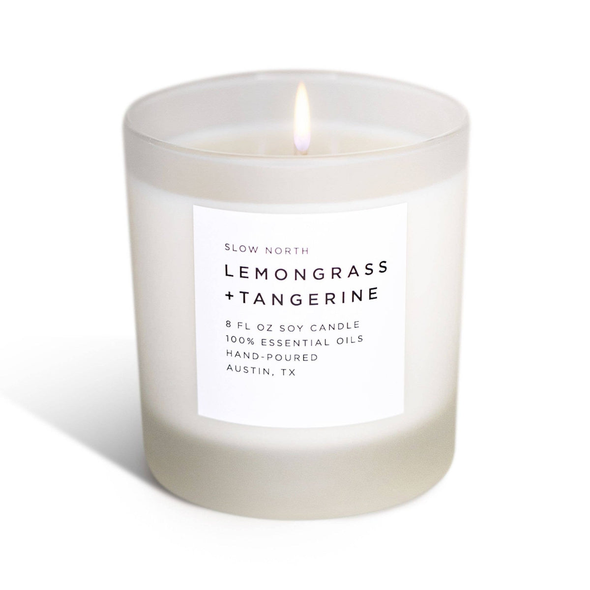 Slow North - Lemongrass + Tangerine - Non-Toxic Candle, Essential Oils - The Look and Co