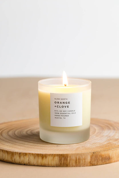 Slow North - Orange + Clove - Non-Toxic Soy Candle - The Look and Co
