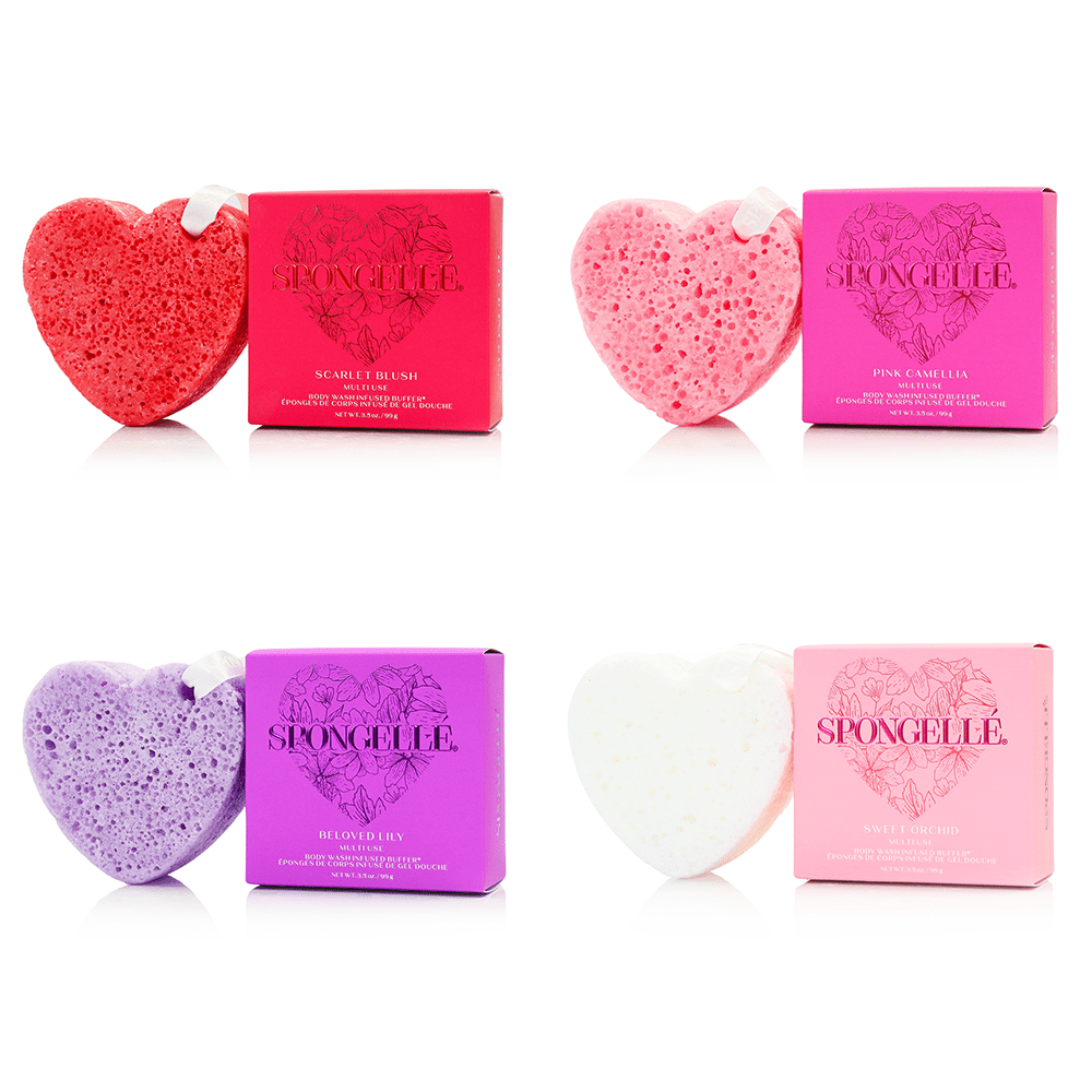 Spongellé | Valentines Day Gifts | Easter Gifts - Heart Buffer Assorted Pack | Valentines Day 2026 - The Look and Co